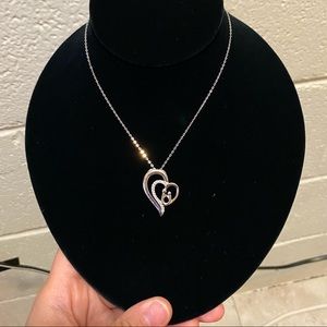 925 I Love You Mom Double Heart You & Me Necklace